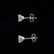 Pair of Diamond, 14k White Gold Stud Earrings. - 3