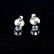 Pair of Diamond, 14k White Gold Stud Earrings. - 4