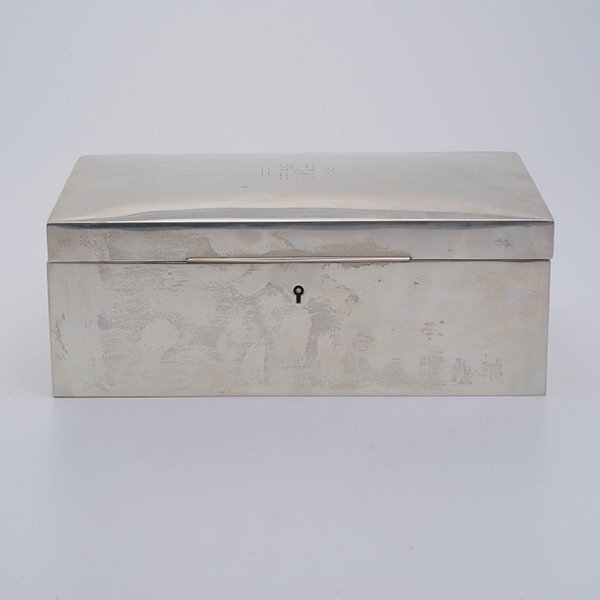 Sterling Jewelry Box with BN Monogram: Art Deco Ahrendt & Kautzman Sterling Jewelry Box with BN Monogram {Dimensions 3 7/8 x 9 1/4 x 5 5/8 inches} Provenance: From The Brewster Family, Baltimore, MD