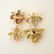 Four Multi-Stone, Diamond, Gold, Metal Brooches. - 4
