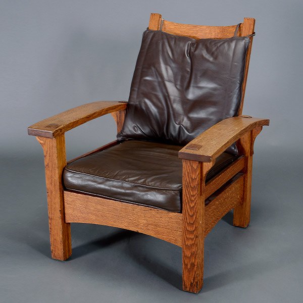Gustav Stickley Bow Arm Morris chair