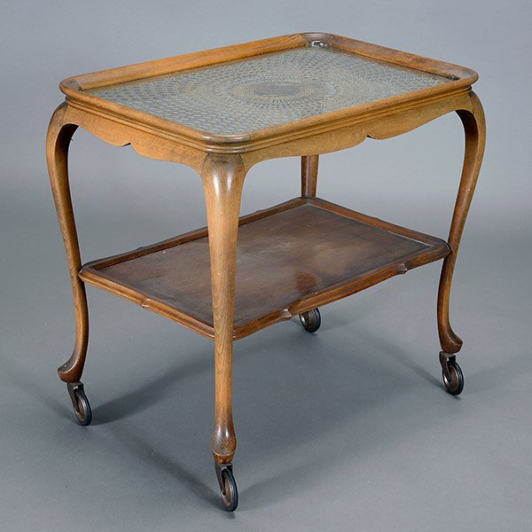 French Wicker and Glass Topped Tea Cart: French Wicker and Glass Topped Tea Cart {Dimensions 26 x 27 1/2 x 16 1/2 inches}