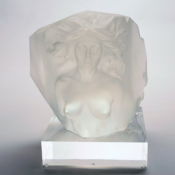 FREDERICK HART Acrylic Sculpture Memoirs: FREDERICK HART American 1943-1999 Memoirs 1985 Acrylic Resin Sculpture with Acrylic Resin Stand Without base 9 1/2 x 10 inches / 24 x 26 cm Signed "Hart" Initialed, dated and numbered "XXXV/LX" 1985 F