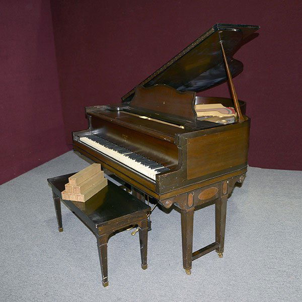 George Steck & Co. Duo-Art Player Piano: George Steck & Co. Duo-Art Grand Player Piano, Aeolian New York, serial number 68672, ensuite with approximately one hundred fifty Broadway and popular music player rolls {Dimensions 37 x 55 x 60 inch