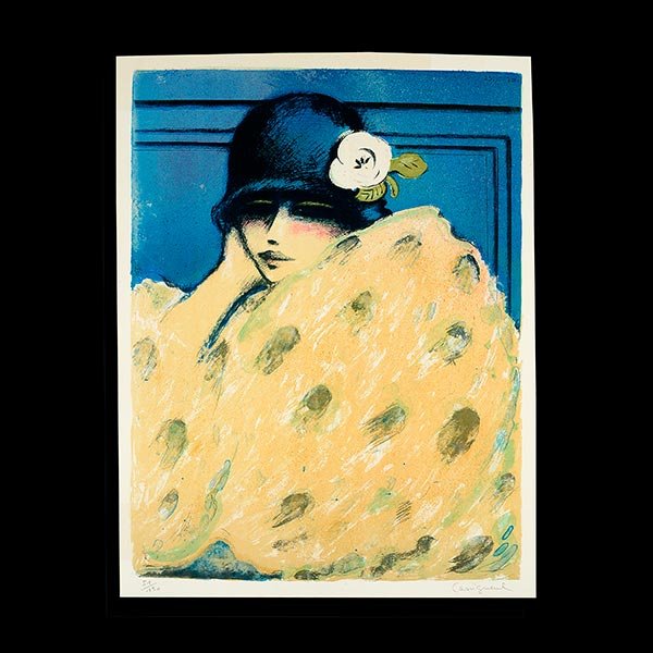 JEAN-PIERRE CASSIGNEUL "le Camelia" Lithograph French: JEAN-PIERRE CASSIGNEUL (French born 1935) "Le Camelia" (1970) Lithograph on paper. Full sheet: 26 x 20 inches. Unframed. Signed in pencil l/r and number l/l "51/130" [good condition, margins intact, m