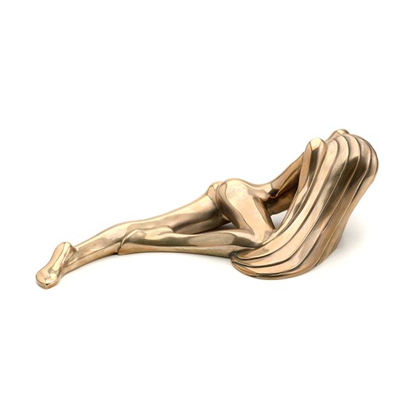 Attributed to Tom Bennett, Gilt Bronze Nude Figure: Attributed to Tom Bennett (American, 20th Century), Gilt Bronze Nude Figure, unsigned {Length 15 inches}