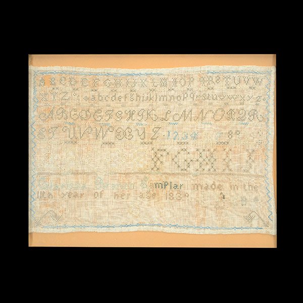 Framed Needlepoint Sampler and a Family Register: Framed Needlepoint Sampler, signed Clarisa Branch, dated 1839, and a Family Register Fractor {Dimensions of fractor 28 1/2 x 21 1/4 inches}