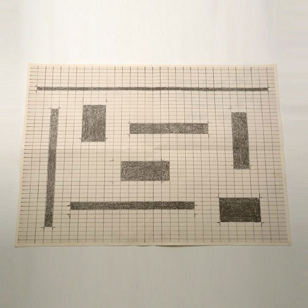 Carl Andre 1967 Dwan Gallery Graphic/Mailer.: Carl Andre 1967 Dwan Gallery Graphic/Mailer. Eames Era. Length 22 inches, Width 16 inches.