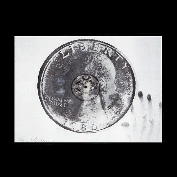Laura Anderson Print Record Shape.: Laura Anderson Print In The Shape Of A Record,c. 1980. "Private Property", edition of 100. Lithograph with two clear vinyl records. Released as part of the portfolio of "Artifacts at the End of a Deca
