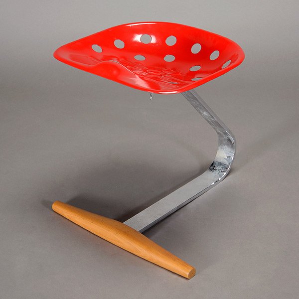 Castiglioni "Mezzadro" Tractor Seat Stool.: Castiglioni "Mezzadro" Tractor Seat Stool. Manufacturer: Zanotta Length 20 1/4 inches, Height 20 1/14 inches.