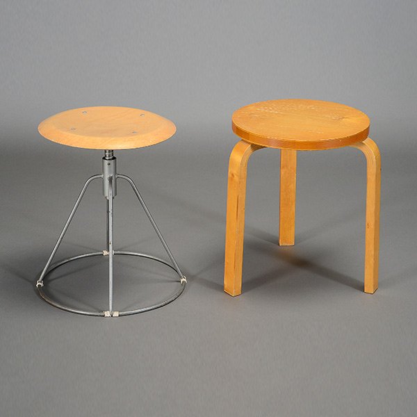 Two Alto Stools.: Two Alto Stools. Height 17 1/2 inches, Diameter 12 1/2 inches.