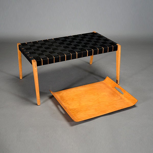 Abel Sovenson Table & Tray For Knoll.: Abel Sorenson Table & Tray, Early Knoll Production. c. 1950's Length 34 inches, Width 21 1/2 Height 16 inches.