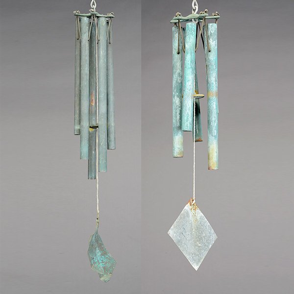 Pair Of Paolo Soleri Bronze Wind Chimes Lot 3422