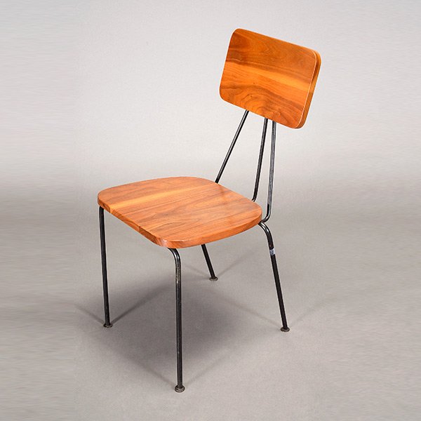 Luther Conover Chair.: Luther Conover Iron & Wood Chair. Marin County designed. Length 31 inches, Width 15.5 inches, Height 16 inches.