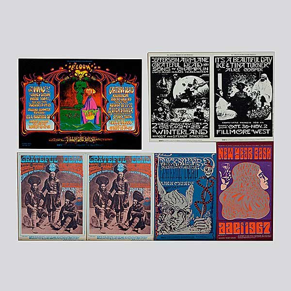 Grateful Dead Handbills, Group of 6, Mint Condition.: Grateful Dead Handbills, Group Of Six, Mint Condition. (3)Length 6 1/2 inches, Width 4 1/2 inches, (2) Length 9 inches Width 7 inches, (1) Length 8 inches, Width 4 1/4 inches.