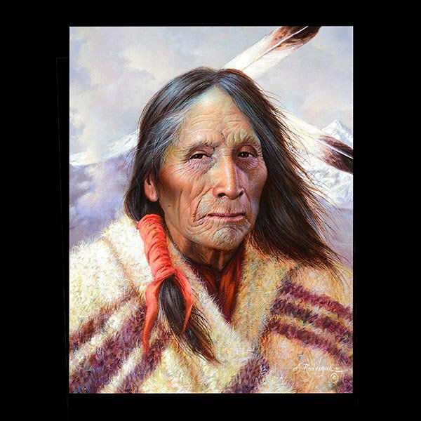 ALFREDO RODRIGUEZ "Sioux Chief" Oil on canvas: ALFREDO RODRIGUEZ (Mexican b.1954) "Sioux Chief" Oil on canvas 16 x 20 inches. Signed l/r and stamped verso.