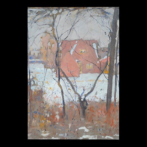 WILLIAM FORSYTH, American Landscape Art: WILLAM FORSYTH (American 1854 - 1935) Winter Landscape Oil on board 21 x 15 inches / 53.3 x 38 cm Signed lower right: W Forsyth NOTES: accompanied with book