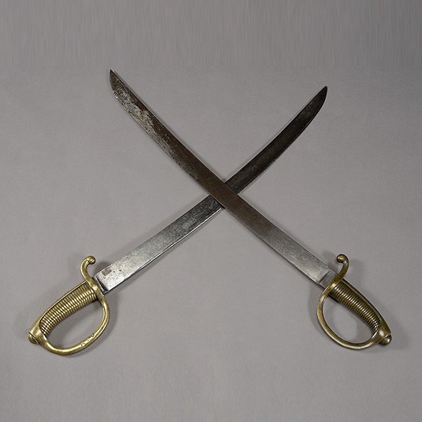 Two Brass Hilted Cutlasses: Two Brass Hilted Cutlasses