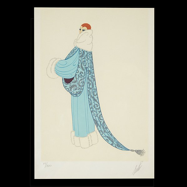 ERTE "Elegance" Serigraph, signed and numbered: ROMAIN (ERTE) DE TIRTOFF (French 1892-1990) "Elegance" Color serigraph. Sight: 11 1/2 x 8 1/2 inches. Signed l/r and numbered l/l "34/300".