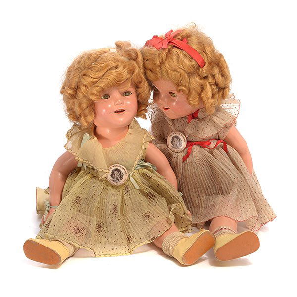 Two Ideal Shirley Temple Dolls: Two Ideal Shirley Temple Dolls in Retail Boxes: Including one with polka dot dress in pristine condition {length 20 inches}