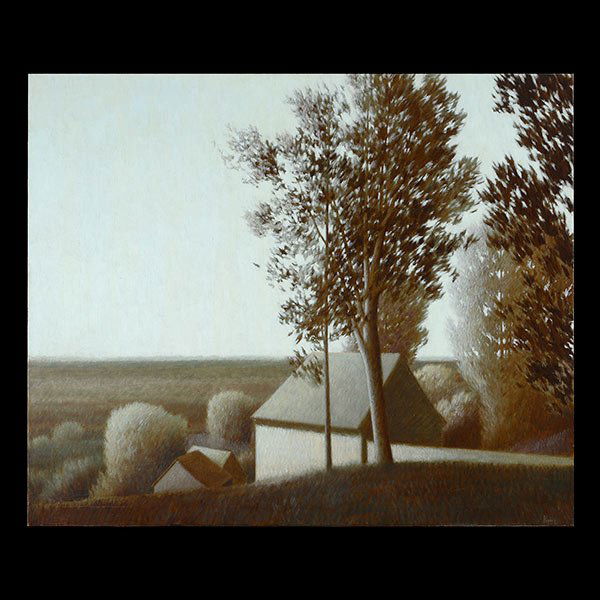 ROBERT KIPNISS "Vista" oil on canvas: ROBERT KIPNISS (American born 1931) "Vista" Oil on canvas. 34 x 40 inches. Frame: 35 x 41 inches. Signed l/r. NOTES: Included in lot certificate of Authenticity from Merrill Chase Galleries.