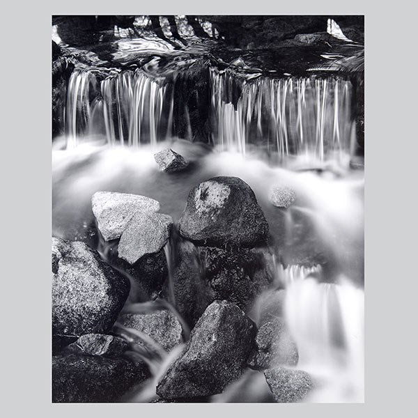 JOHN SEXTON "Fern Springs, Yosemite" Silver Gelatin: JOHN SEXTON (American b. 1942) "Fern Springs, Yosemite National Park, California, 1973" Silver gelatin print. Print: 7 1/2 x 6 inches. Mat: 18 x 14 inches. Signed l/r and stamped verso.