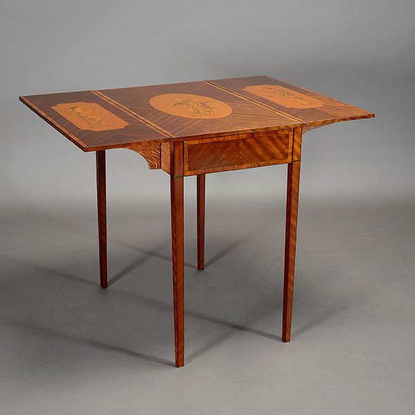 European Penwork Drop Leaf Table: European Penwork Drop Leaf Table {Dimensions 29 3/4 x 38 x 28 inches}