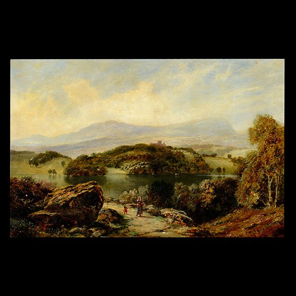 FREDERICK WILLIAM HAYES Oil on Canvas: FREDERICK WILLIAM HAYES (British 1848-1918) "Near Ross-On-Wye" Oil on canvas. 22 x 31 1/2 inches Frame: 32 3/4 x 42 3/4. Signed l/r. [Condition: with losses, contact dept. for full condition report]