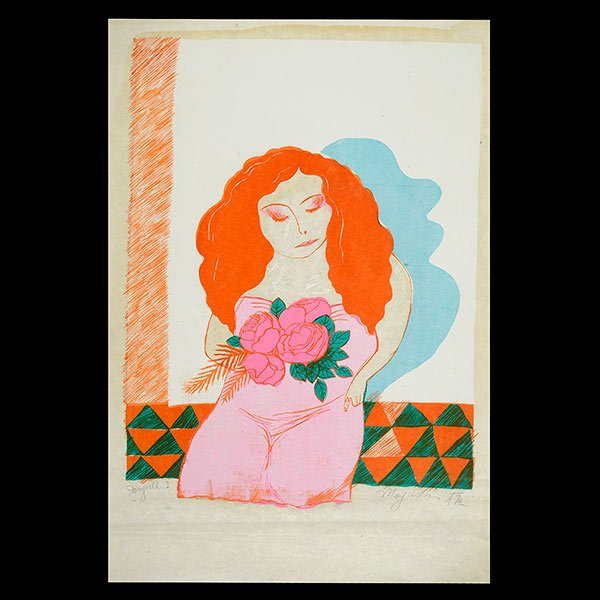 MAYUMI ODA Serigraph "Storyville I": MAYUMI ODA (Japanese b. 1941) "Storyville I" Serigraph from Storyville Collection. 29 1/4 x 21 1/2 inches. In pencil titled l/l "Storyville 1", numbered center "18/50" and signed l/r. [Condition: Unfr