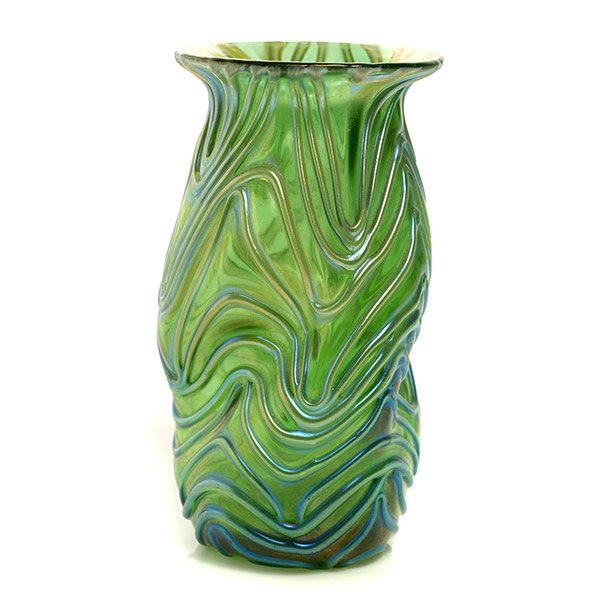 Loetz Glass Vase: Loetz Glass Vase, unmarked {Height 4 1/2 inches}