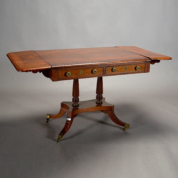 Regency Drop Leaf Sofa Table: Regency Drop Leaf Sofa Table {Dimensions 29 x 57 3/4 x 29 1/4 inches} [One leaf loose] [two keys]