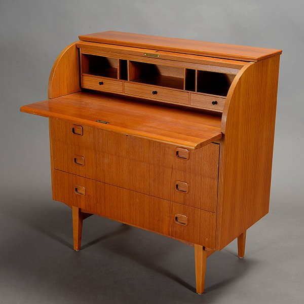 Swedish Mid Century Modern Teak Rolltop Desk Apr 11 2015