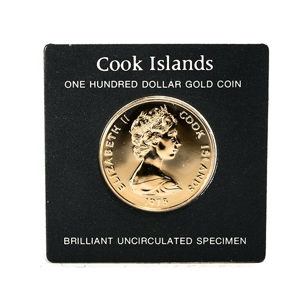 Cook Island 1975 $100 Dollar Gold Coin.: Cook Island 1975 $100 Dollar Gold Coin