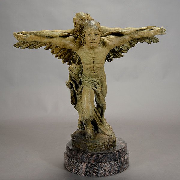 TUAN "Ascension" Sculpture: TUAN (Vietnamese born 1963, moved to California) "Ascension" Sculpture with marble base. 38 x 32 x 31 inches. Signed, dated and numbered "1980 14/75".