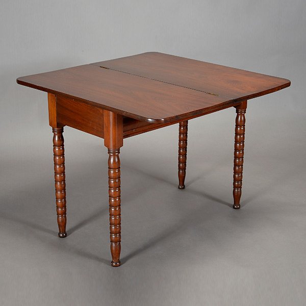 American Federal Games Table: American Federal Games Table, on turned legs {Dimensions closed 28 1/2 x 35 x 17 1/2 inches}
