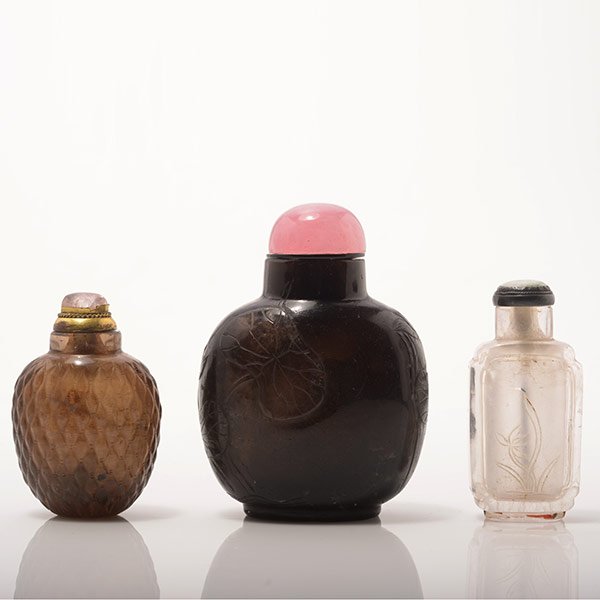 Three Quartz Snuff Bottles, Late Qing Dynasty (1 of 5)