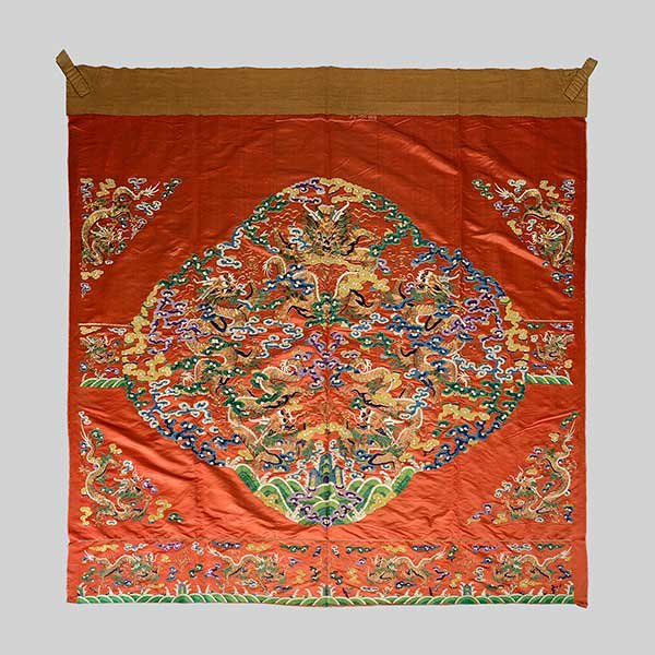 A Large Embroidered 'Dragon' Panel, Late Qing (1 of 5)