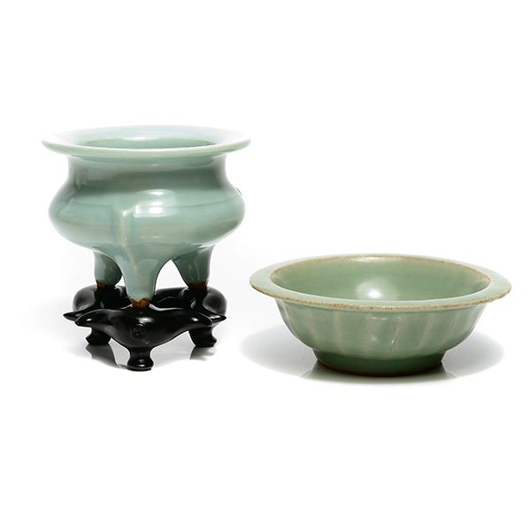 Two Celadon-Glazed Ceramics, Song and Ming (1 of 5)
