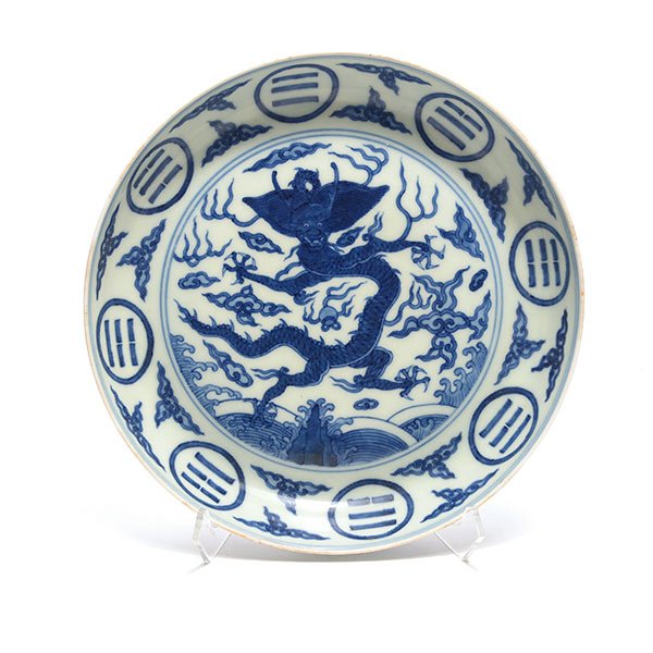 An Underglaze Blue 'Dragon' Dish, Jiajing Mark and (1 of 5)