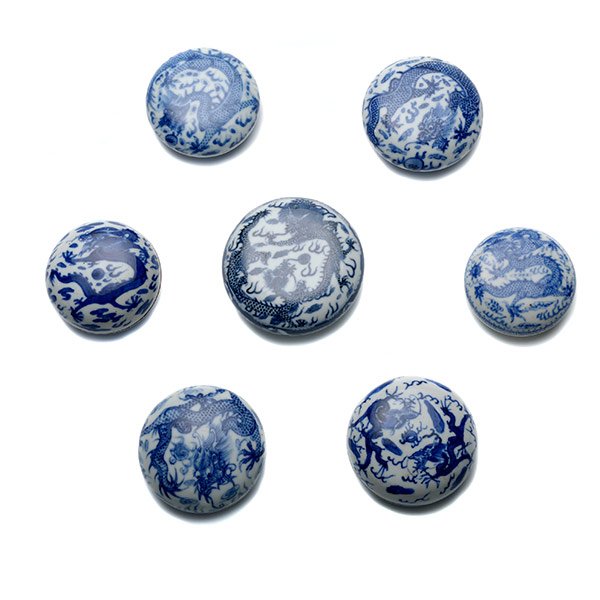 Seven Underglaze Blue Seal Paste Boxes (1 of 5)