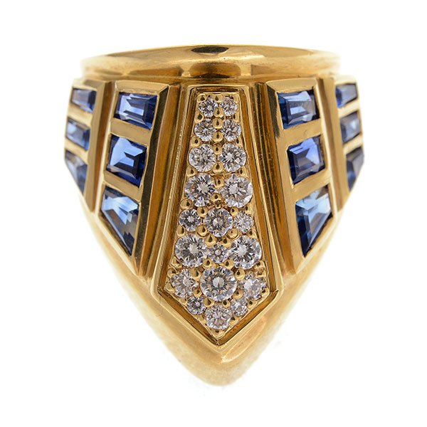 Fouts "Topkapi" Sapphire, Diamond, 18k Yellow Gold (1 of 4)