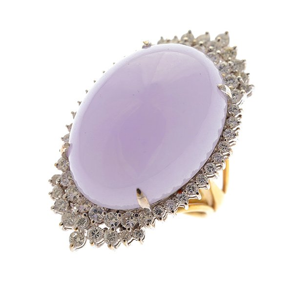 Jade, Diamond, 14k Gold Ring. (1 of 4)