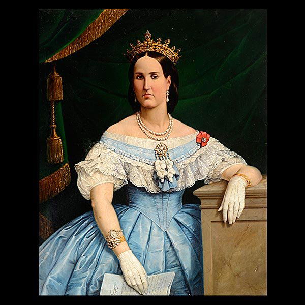 EUROPEAN SCHOOL "Portrait of Empress Carlota" Oil on (1 of 6)