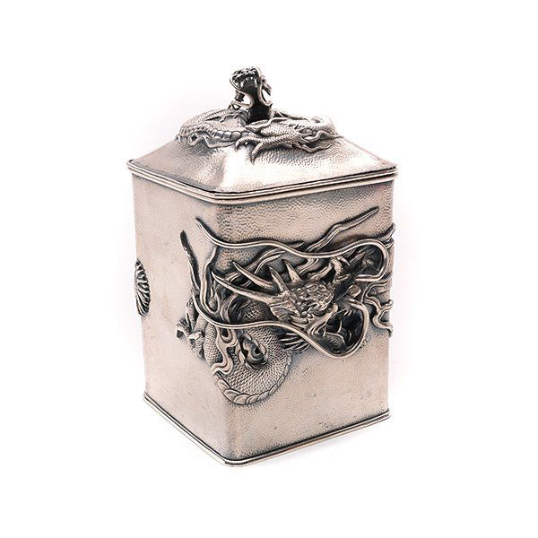 Chinese Export Silver Tea Caddy (1 of 6)