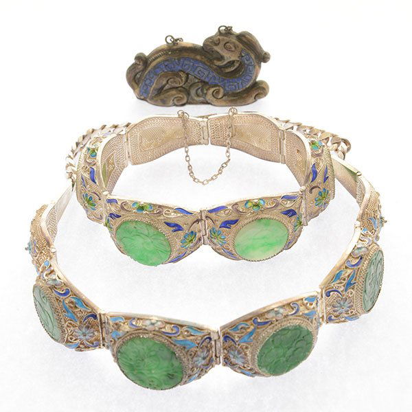 Collection of Jade, Enamel, Sterling Silver, Silver (1 of 5)