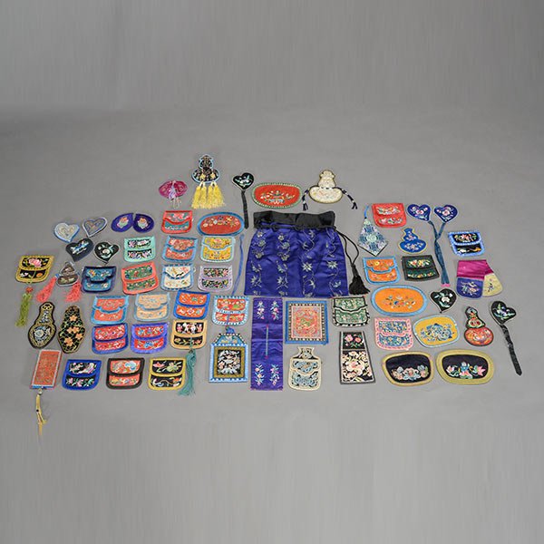 A Large Collection of Silk Purses, Decorative Pouches (1 of 4)