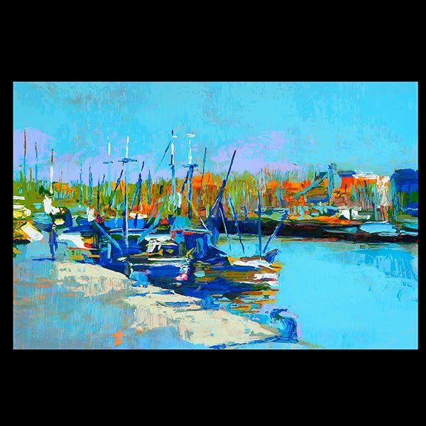 NICOLA SIMBARI "Ships at Harbor" Screenprint (1 of 5)