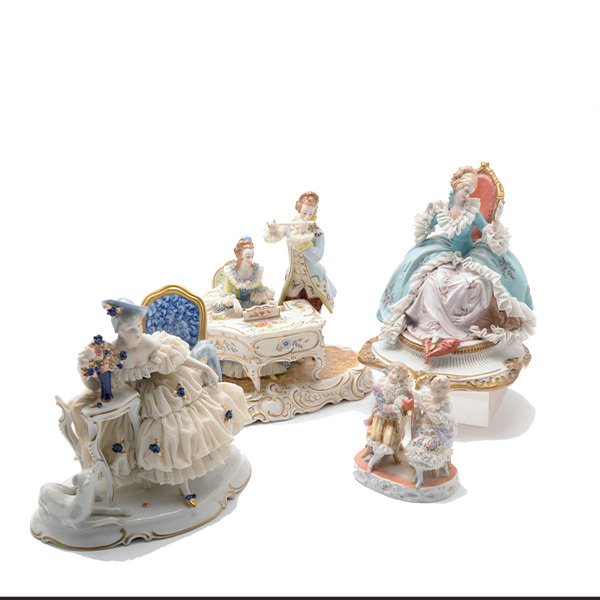 Four Porcelain Lace Conversation Groups (1 of 8)