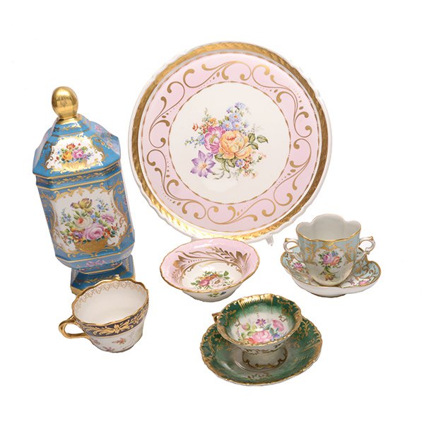Collection of Limoges and Dresden Porcelain Table (1 of 10)