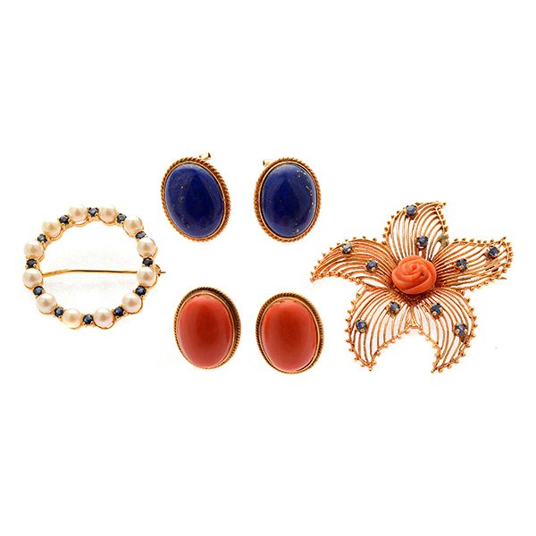 *Collection of Multi-Stone, 14k Yellow Gold Jewelry. (1 of 5)